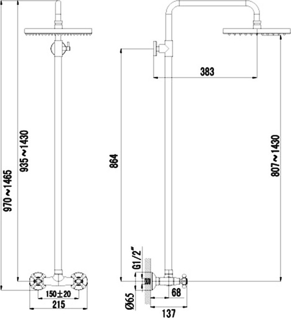 Душевая стойка Lemark Standard LM2160C для душа