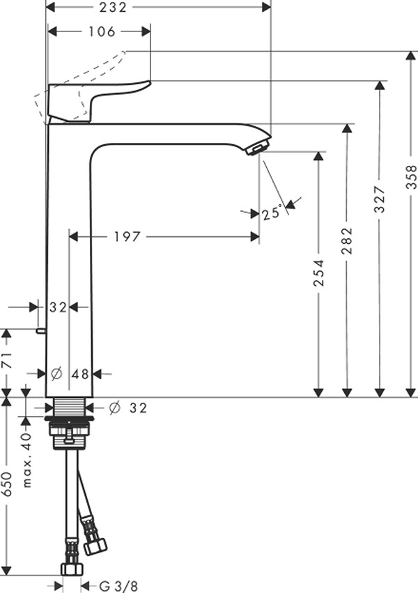 Смеситель Hansgrohe Metris 31184000 для раковины