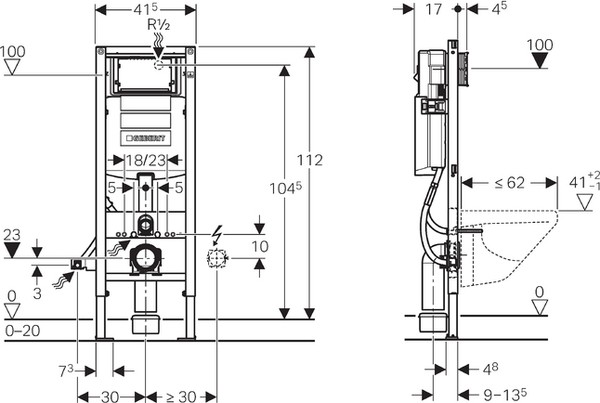 Система инсталляции для унитазов Geberit Duofix 111.361.00.5