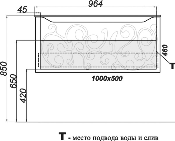 Тумба с раковиной Clarberg Элеганс Т10