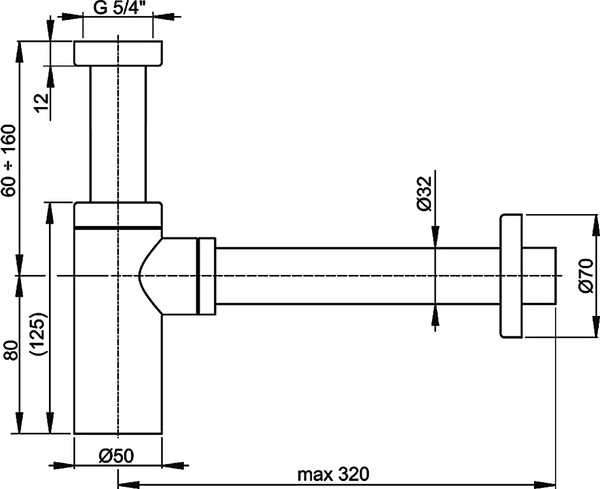 Сифон для раковины AlcaPlast A400