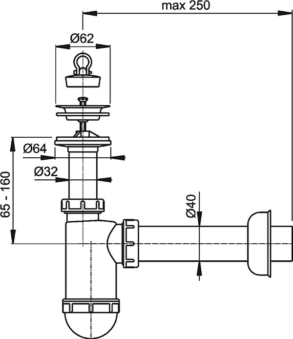 Сифон для раковины AlcaPlast A41