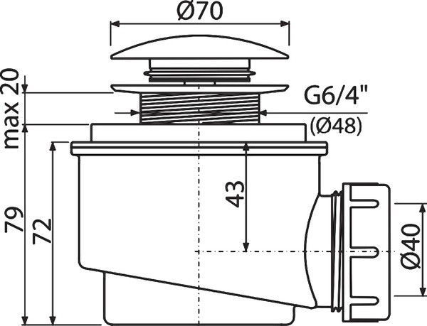 Сифон для поддона AlcaPlast A465