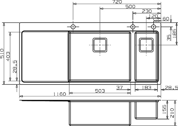 Мойка кухонная Reginox Nevada 50x18 LUX OKG right L сталь