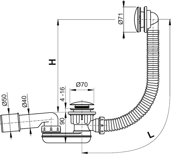 Слив-перелив AlcaPlast A507KM