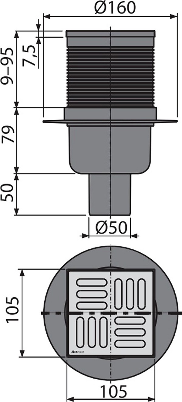 Душевой трап AlcaPlast APV2