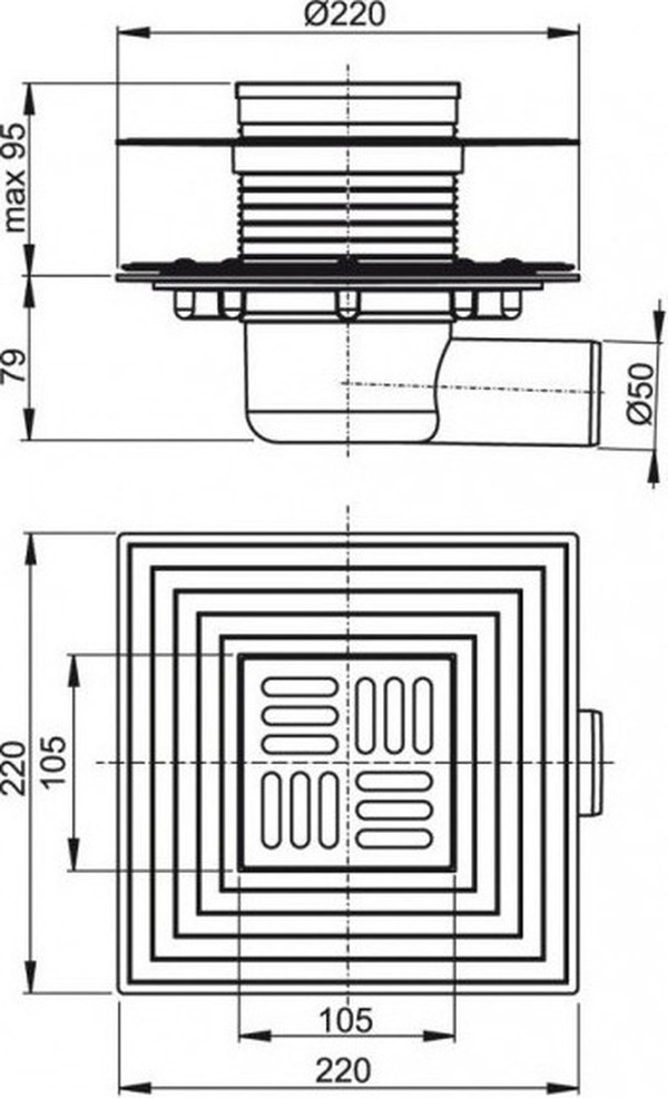 Душевой трап AlcaPlast APV1324