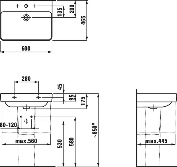 Раковина Laufen Pro S 8.1096.3.000.104.1 60 см