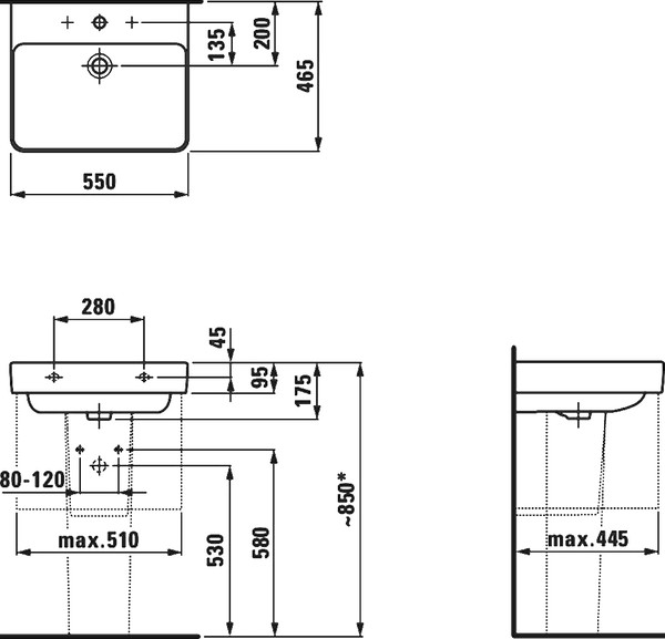 Раковина Laufen Pro S 8.1096.2.000.104.1 55 см