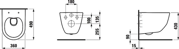 Унитаз подвесной Laufen Pro Rimless 8.2096.5.000.000.1 укороченный