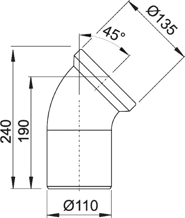 Отвод AlcaPlast A90-45