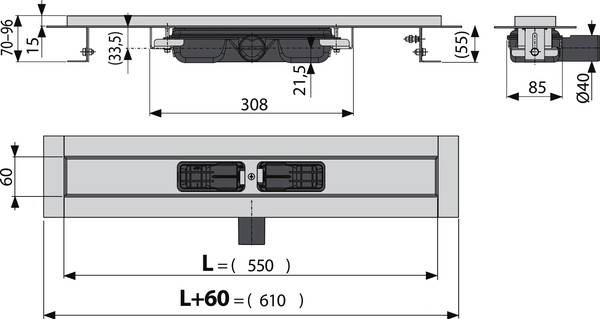 Душевой лоток AlcaPlast APZ101 550 с опорами