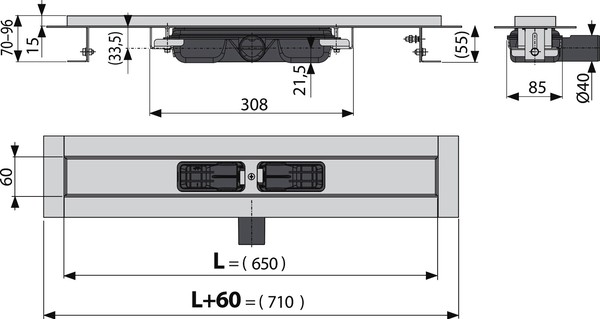 Душевой лоток AlcaPlast APZ101 650 с опорами