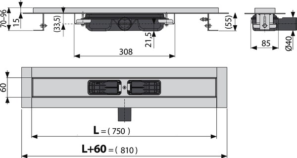 Душевой лоток AlcaPlast APZ101 750 с опорами