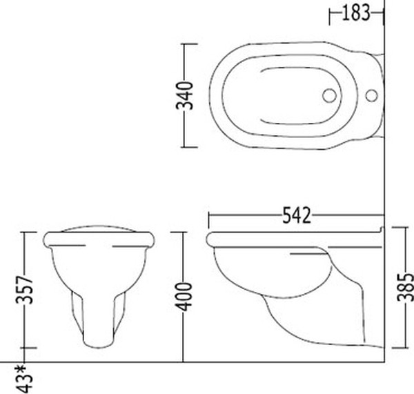 Биде подвесное Devon&Devon Etoile IBBID1FSET