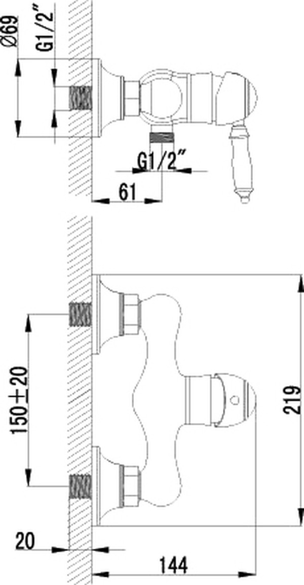 Смеситель Lemark Villa LM4803B для душа