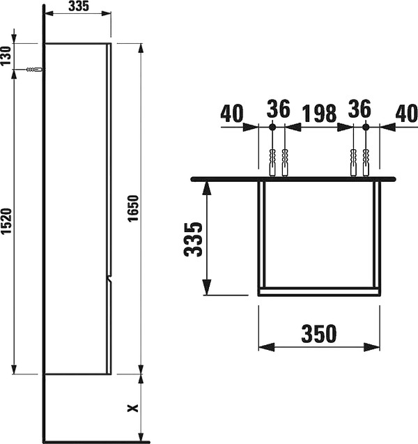 Шкаф-пенал Laufen Pro 4.8312.2.095.423.1 R