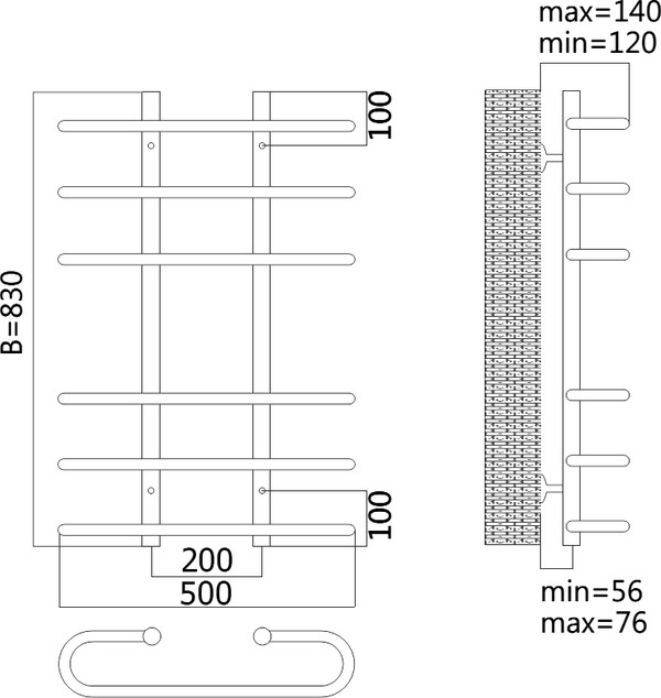 Полотенцесушитель водяной Terminus Сахара 32/20 П6 3-3