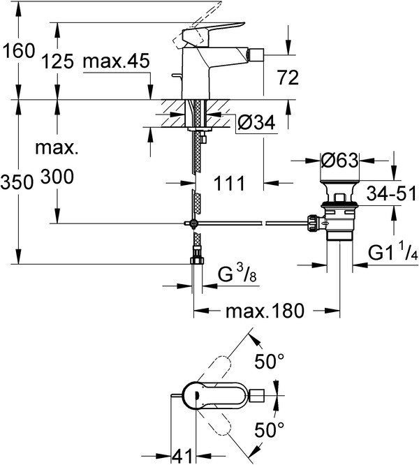 Смеситель Grohe BauEdge 23331000 для биде