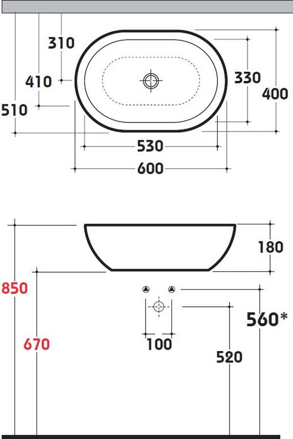 Раковина Globo Forty3 SC012.BI*0 60 см