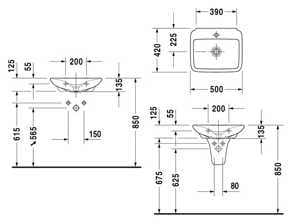 Раковина Duravit Puravida 072050