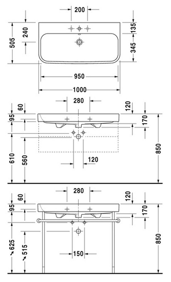 Раковина Duravit Happy D.2 2318100000 100 см