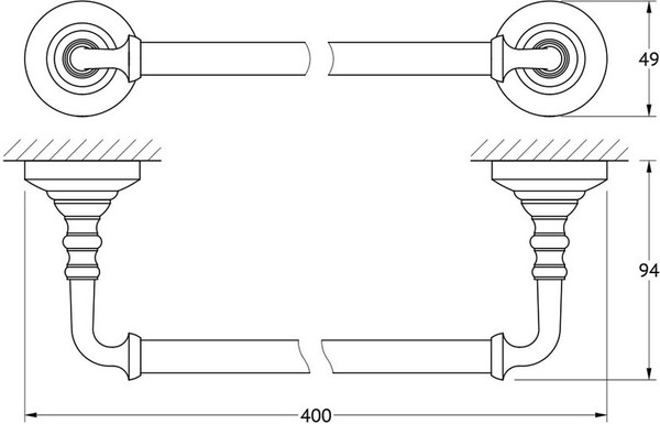 Полотенцедержатель 3SC Stilmar STI 112 хром, золото, 40 см