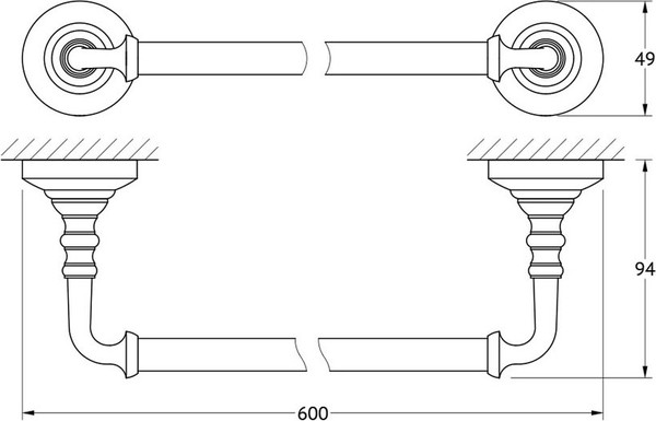 Полотенцедержатель 3SC Stilmar STI 113 хром, золото, 60 см