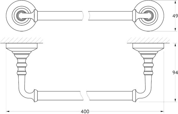 Полотенцедержатель 3SC Stilmar STI 612 античная медь, 40 см