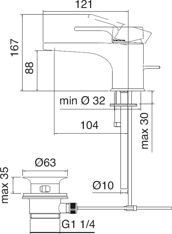 Смеситель Treemme Cleo 6310.CC для раковины