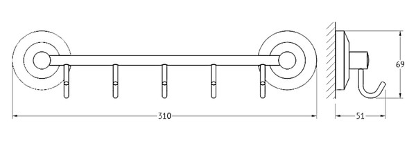 Крючок FBS Standard STA 026 на планке