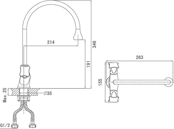 Смеситель D&K Grimm Hessen DA1382401 для кухонной мойки