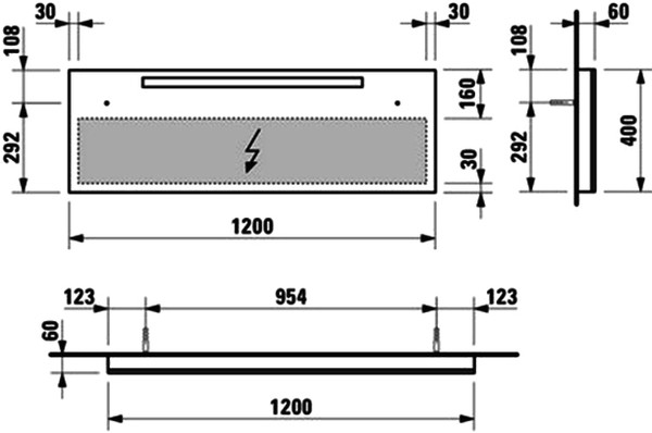 Зеркало Laufen Alessi one 4.4843.1.097.200.1 120x40 с подсветкой