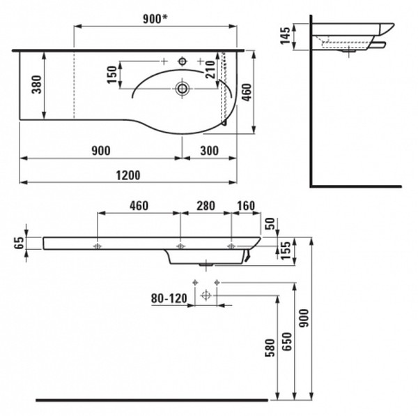 Тумба с раковиной Laufen Palace New 4.0160.2.075.463.1 белый матовый