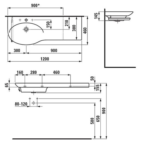 Тумба с раковиной Laufen Palace New 4.0162.2.075.463.1 белый матовый