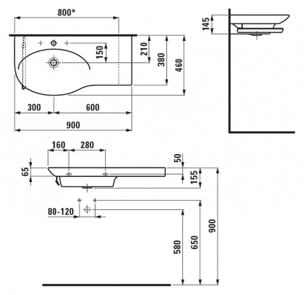 Тумба с раковиной Laufen Palace New 4.0153.2.075.463.1 белый матовый