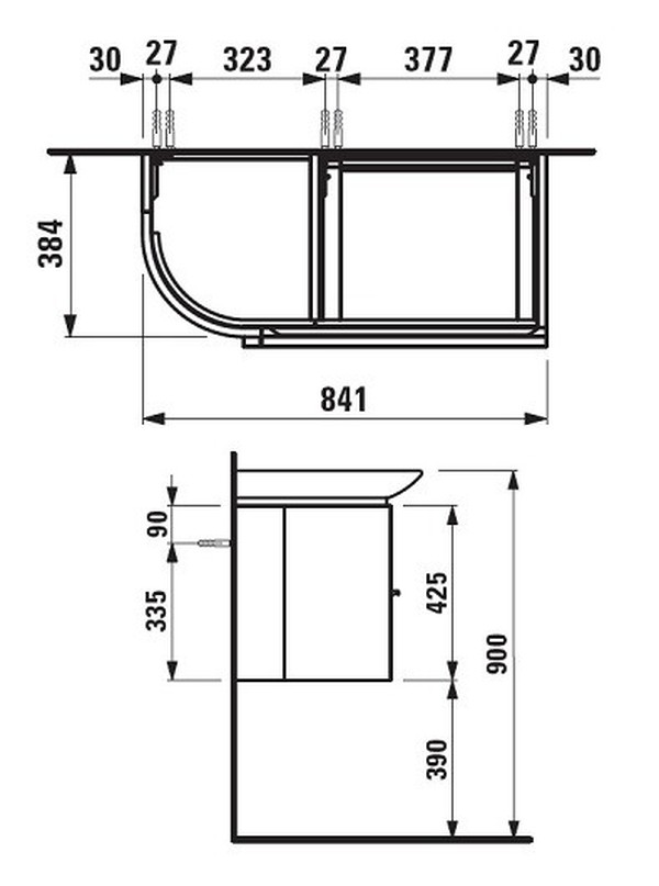 Тумба с раковиной Laufen Palace New 4.0153.2.075.463.1 белый матовый