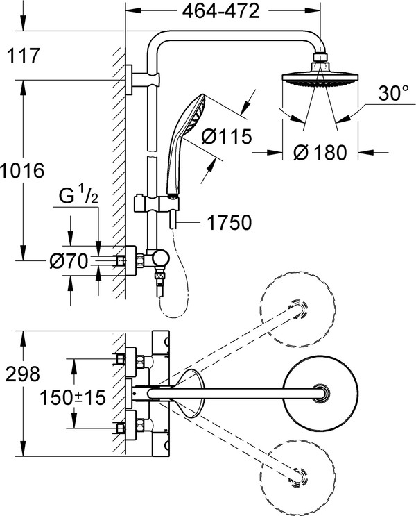 Душевая стойка Grohe Euphoria System 180 27296001