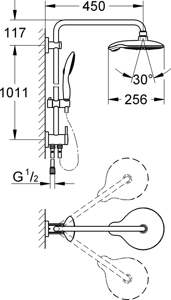 Душевая стойка Grohe Power&Soul 27911000