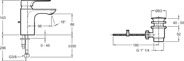 Смеситель Jacob Delafon Aleo+ E72312-CP для раковины