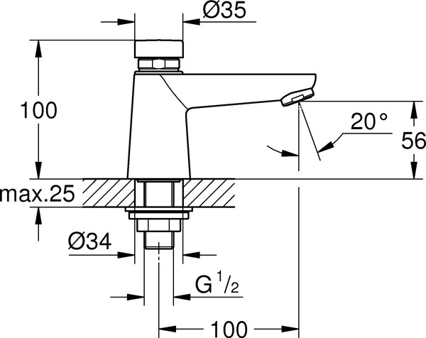 Кран Grohe Euroeco Cosmopolitan T 36265000 для раковины