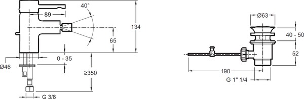 Смеситель Jacob Delafon Cuff E37045-CP для биде