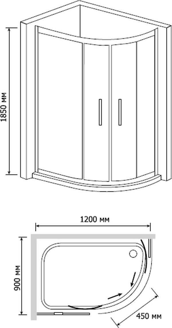 Душевой уголок RGW Classic CL-61 1200x900x1850 профиль хром, стекло чистое