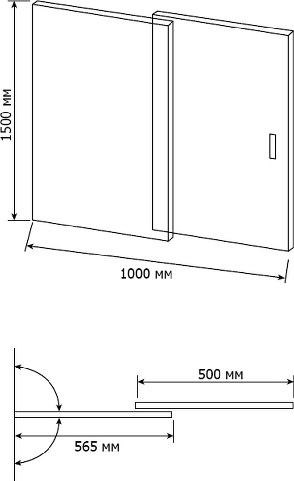 Шторка на ванну раздвижная RGW Screens SC-40 100x150 стекло прозрачное