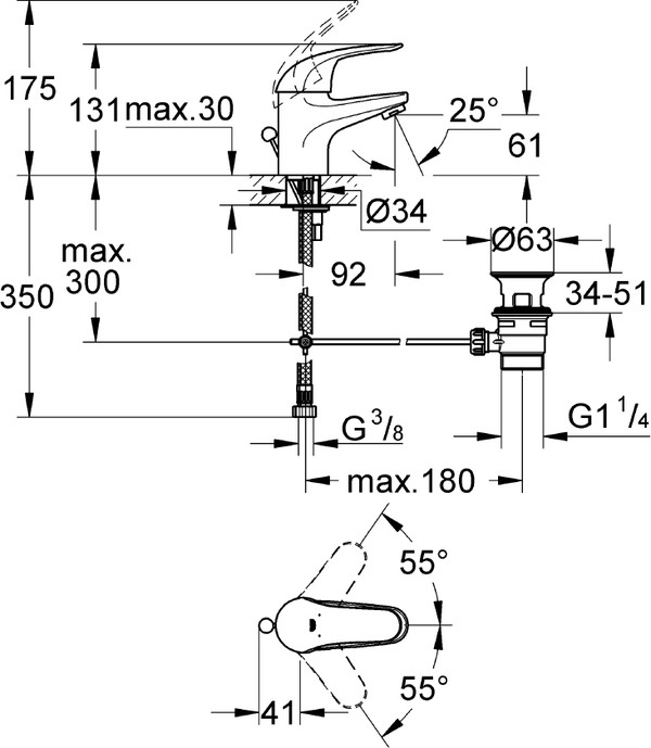 Смеситель Grohe Euroeco 23262000 для раковины