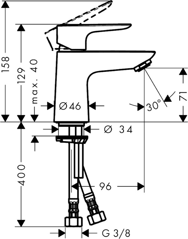 Смеситель Hansgrohe Talis E 71702000 для раковины