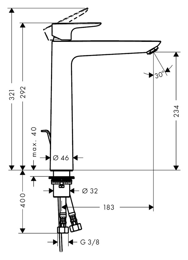 Смеситель Hansgrohe Talis E 71716000 для раковины