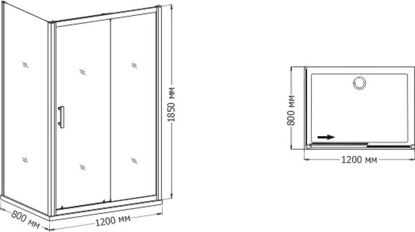 Душевой уголок RGW Passage PA-45 1200x800x1850 профиль хром, стекло чистое