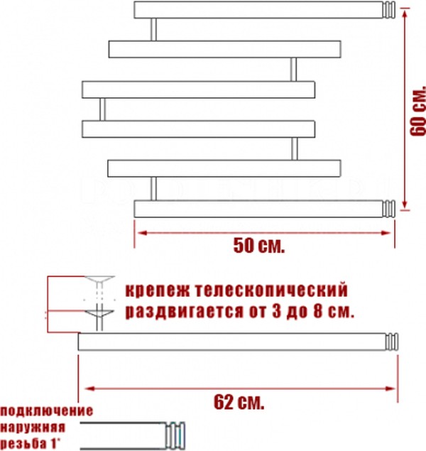 Полотенцесушитель водяной Ника Econ ПМ-4 60/50