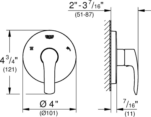 Переключатель потоков Grohe Eurosmart 19972002 на три потребителя